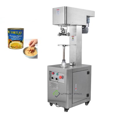 Mushroom Canning Machine / Semi Automatic Hummus Can Seaming Machine